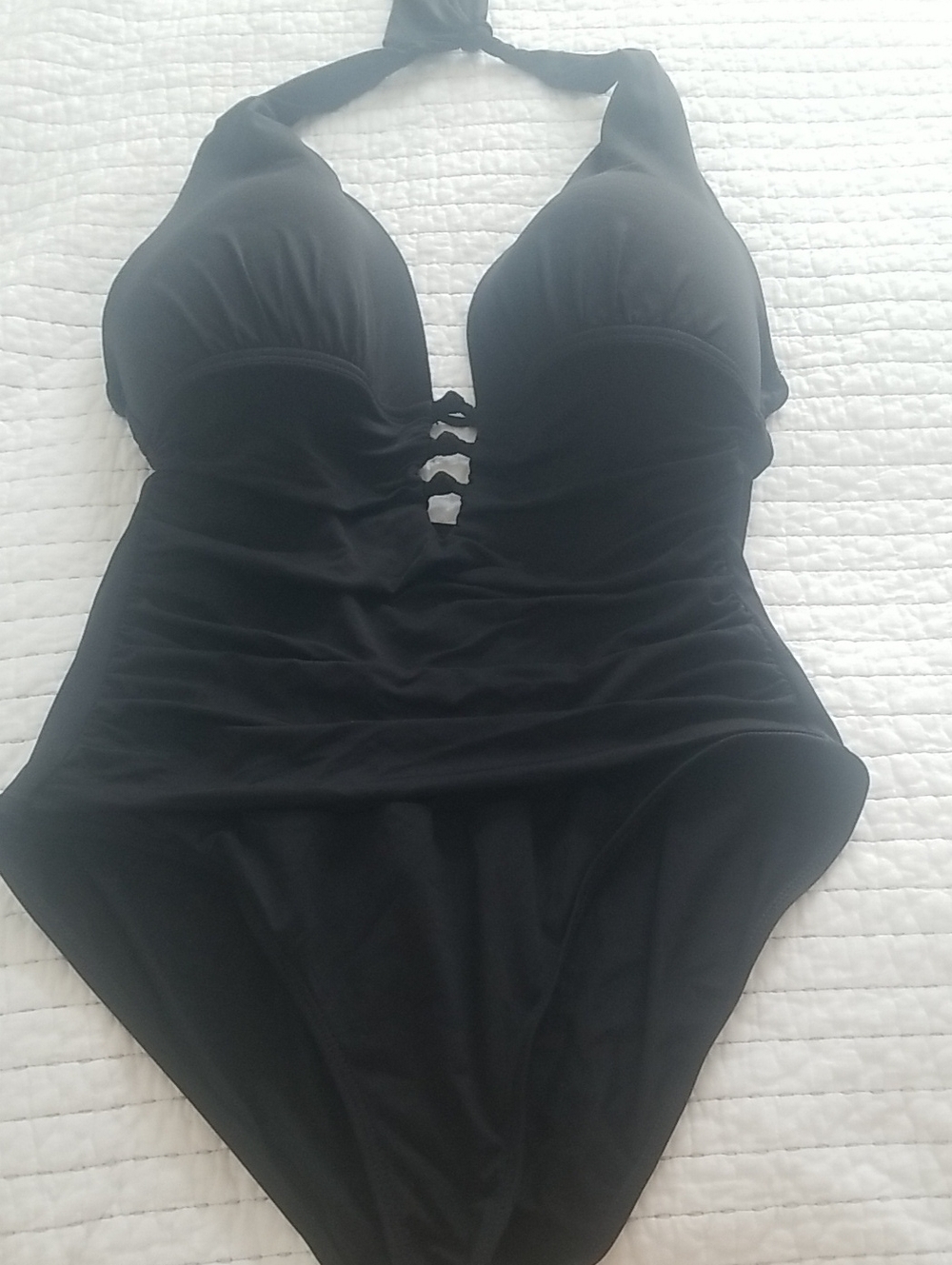 Ralph Lauren Black One-Piece Halter Swimsuit